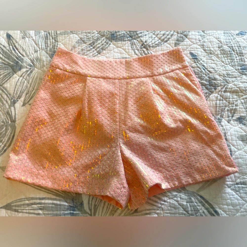Versona Light pink sequin shorts, worn 1x